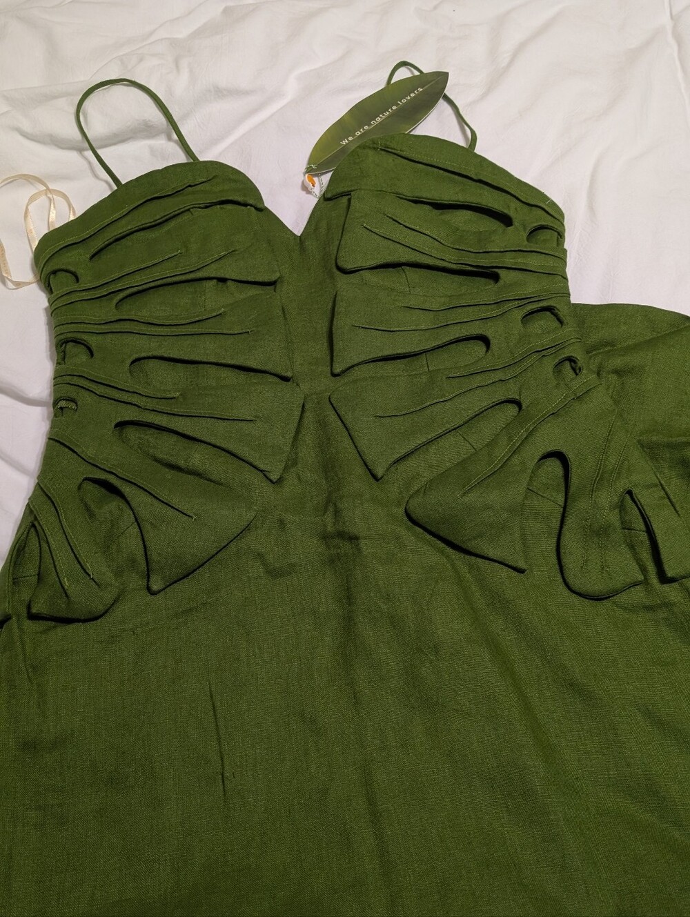 NWT Farm Rio Green Monstera Leaf Sleeveless Maxi Dress - Picture 6 of 7